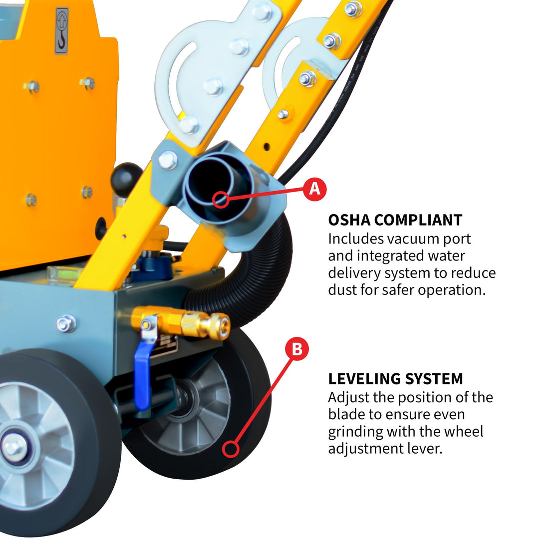 10" Electric Concrete Floor Grinder 1.5HP Motor for Smoothing, Floor Prep, Coatings - view 8