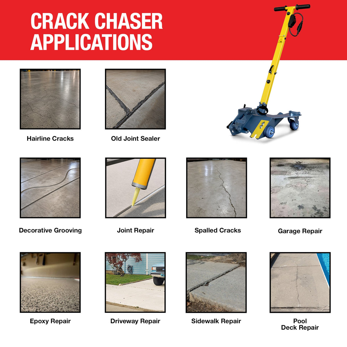 Concrete Crack Chaser 4.5" Grinder Epoxy & Concrete Repair Walk Behind - view 4