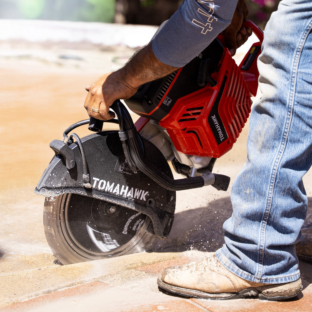 14" Concrete Saw 74cc Handheld Cut-Off Saw 5" Cutting Depth Gas Powered Water Cooling System Commercial Concrete Cutter for Asphalt Masonry Rebar & Roadwork - view 2
