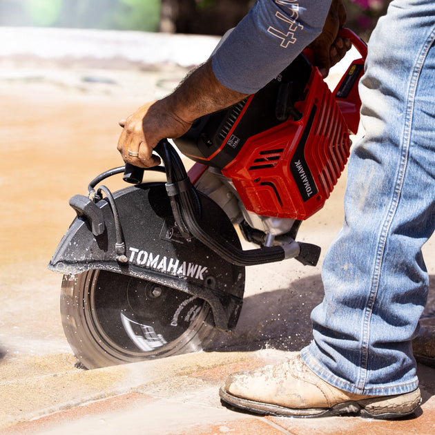 14" Concrete Saw 74cc Handheld Cut-Off Saw 5" Cutting Depth Gas Powered Water Cooling System Commercial Concrete Cutter for Asphalt Masonry Rebar & Roadwork - view 2