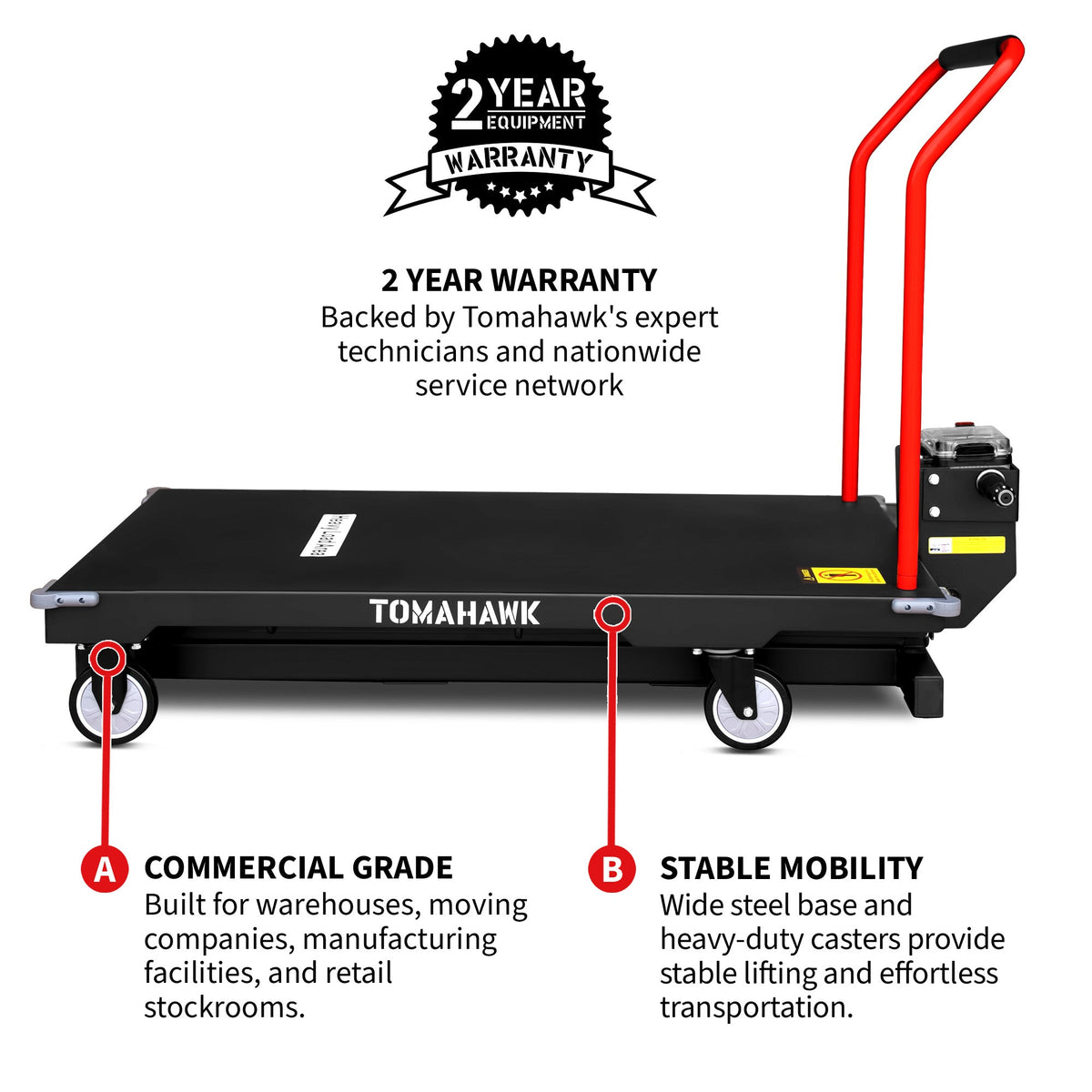 Electric Platform Truck Scissor Lift Table Cart Portable Powered Hydraulic 46" Height Warehouse Loading Dock Material Handling - view 5