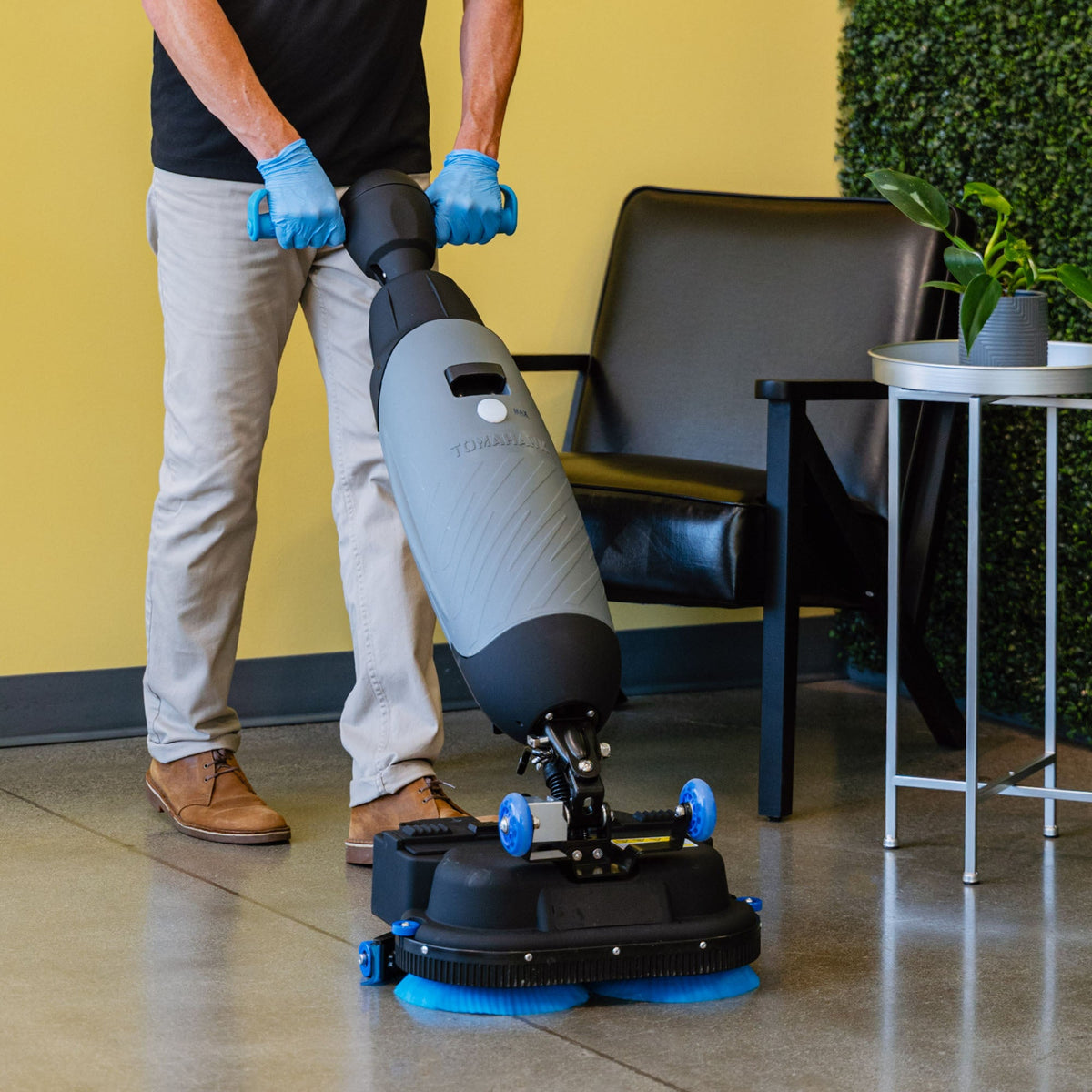 Electric Floor Scrubber Cleaner with 18” Power Mop Brushes Cordless 36V Battery Powered - view 2
