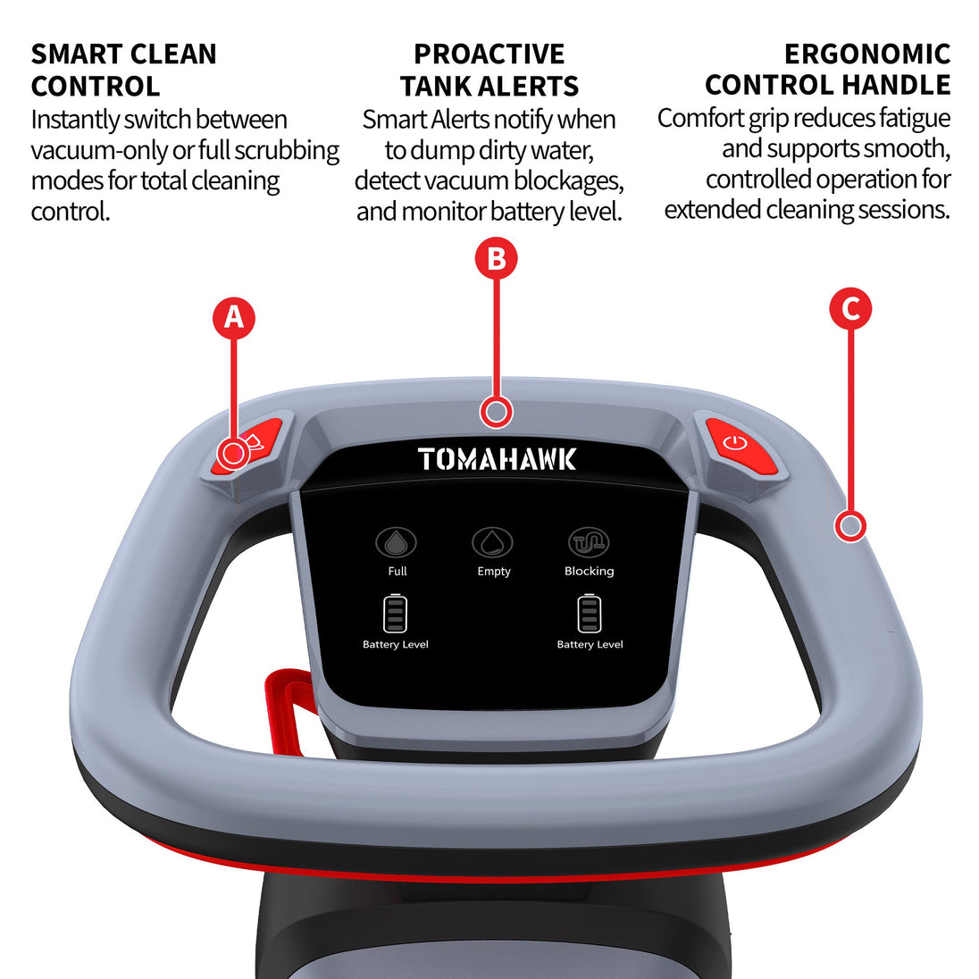 Tomahawk Electric Floor Scrubber Cleaner with 16” Power Mop Brushes Cordless Battery Powered - view 9