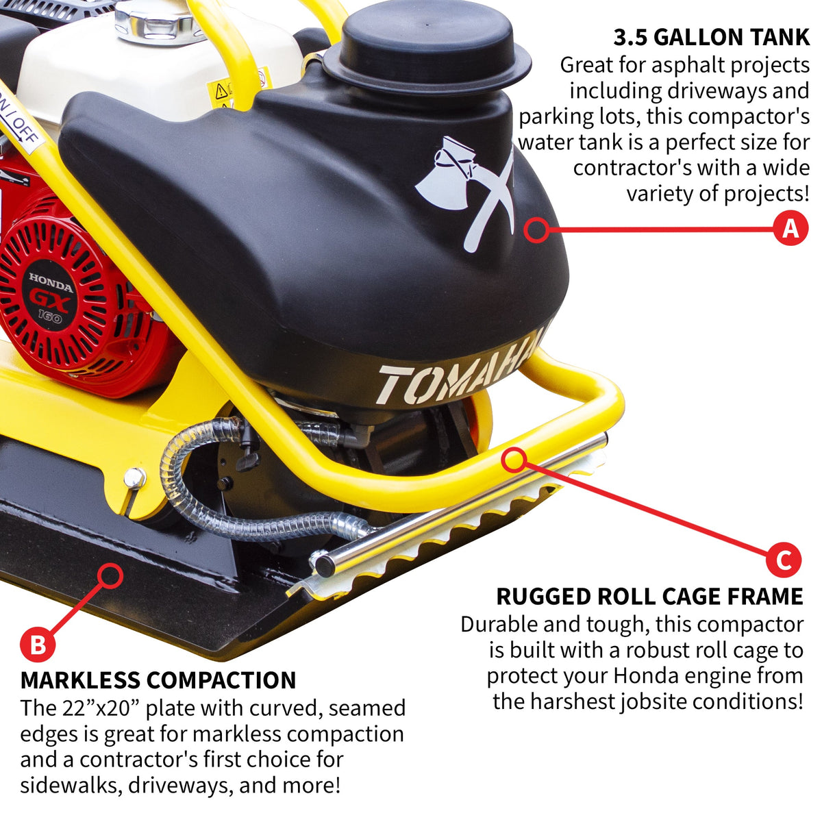 5.5 HP Honda Vibratory Plate Compactor for Asphalt Aggregate Soil Compaction - view 5