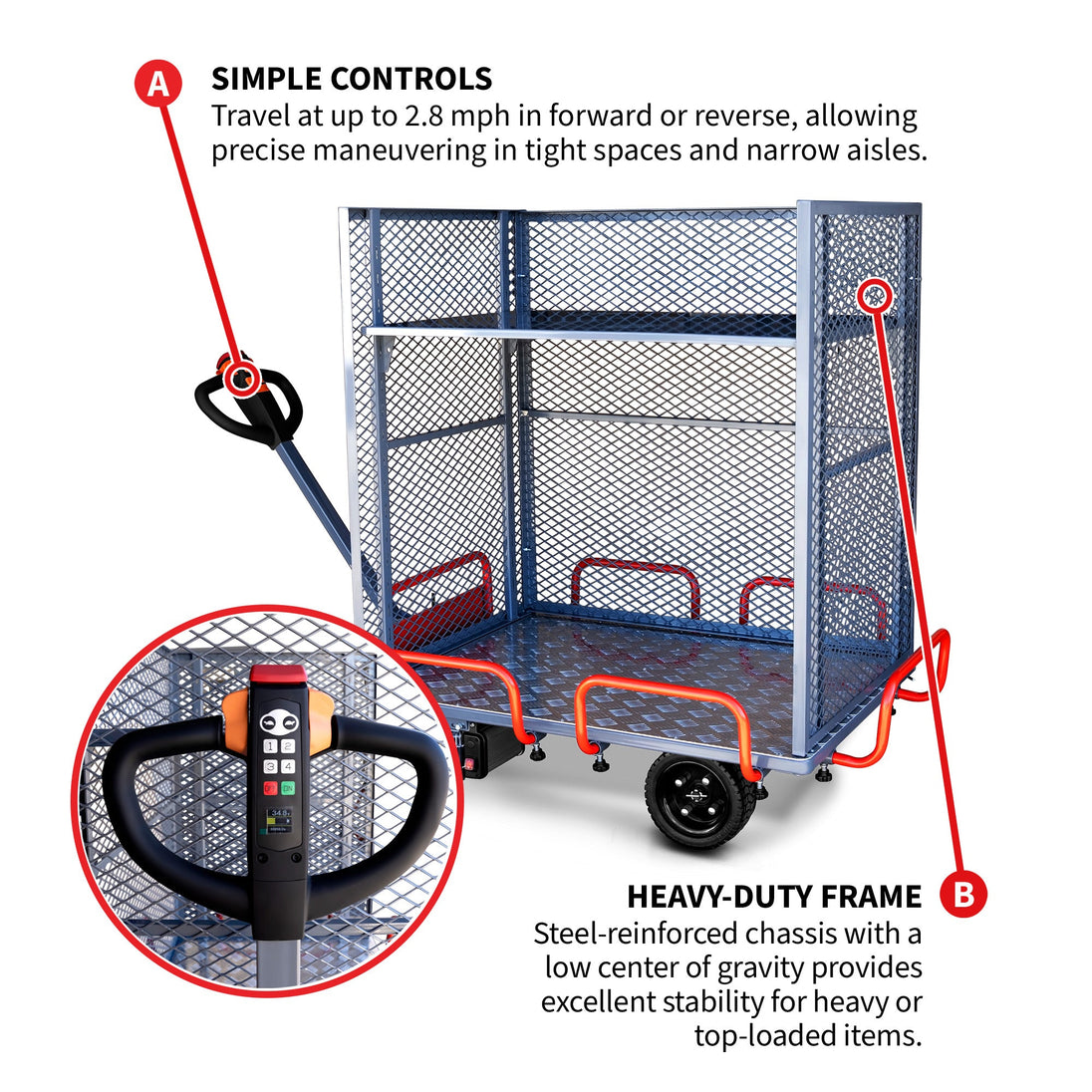Powered Stock Picker 400kg Capacity for Warehouses, Shops & Material Handling - view 6