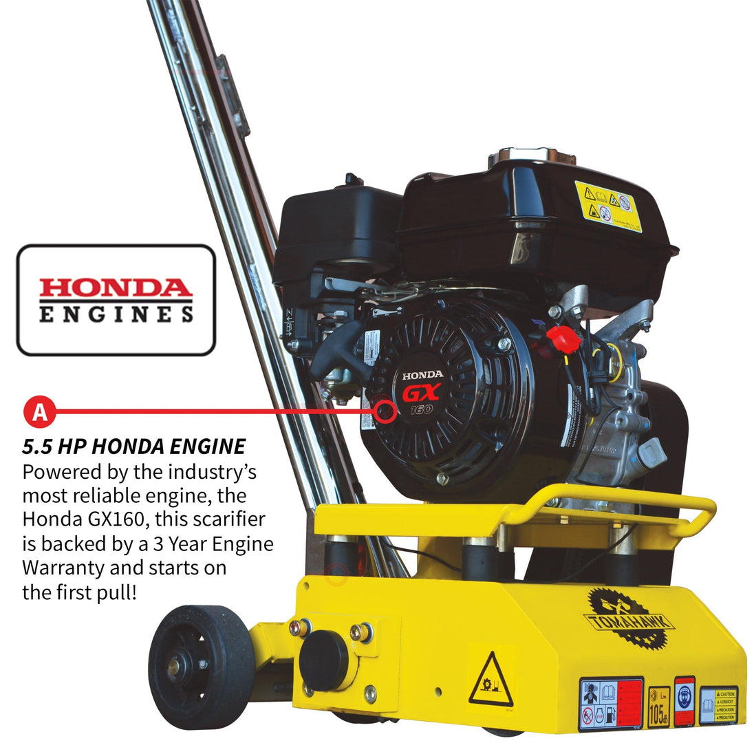 8” Gas Concrete Scarifier Planer Grinder with 5.5 HP Honda Engine & Drum - view 8