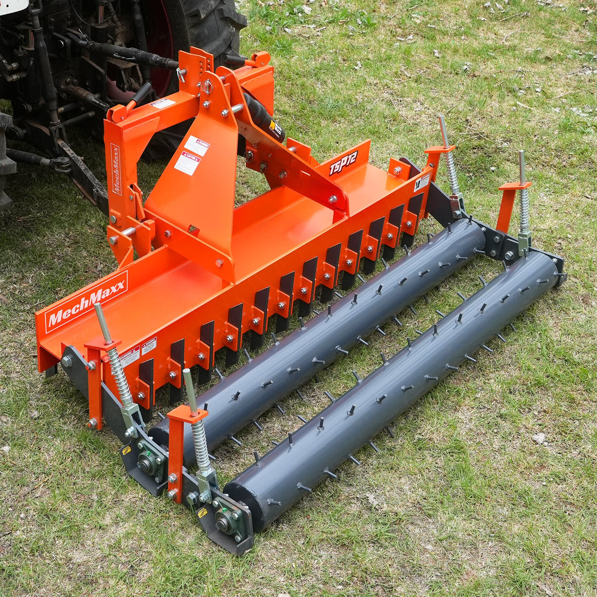 MechMaxx 72" Heavy Duty Soil Pulverizer, Double Spiked Roller, 25 Shanks, Category 1 and 2, 3 Point Hitch Tractor Attachment, TSP72D - view 8