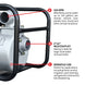 2 Inch Trash Water Pump 164 GPM 3.5HP GX120 powered by Honda Portable Utility - view 5