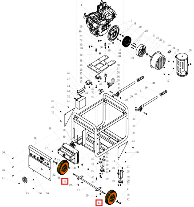 Wheel Kit for TWG210A Welder Generator - view 2