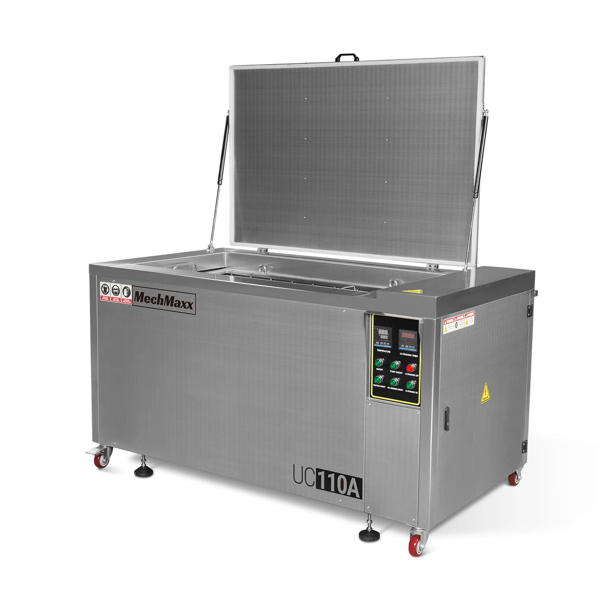 MechMaxx 114 Gal / 432L Heavy Duty Industrial Ultrasonic Parts Washer, 28kHz 60 Transducers, Oil Skimmer, SS304 Tank, 10kW Heater, 208–240V 3 Phase Power