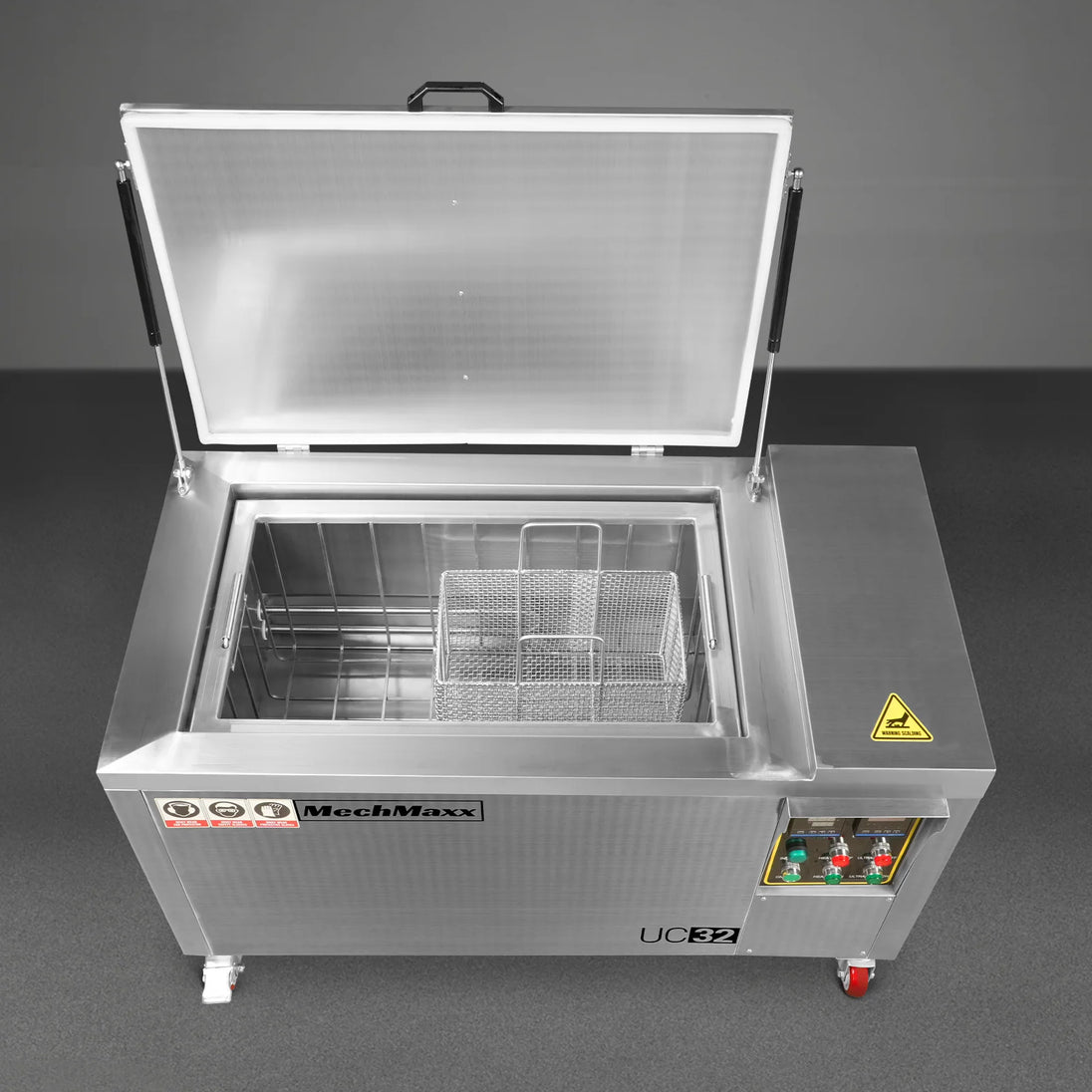 MechMaxx 32 Gal / 120L Heavy Duty Industrial Ultrasonic Parts Washer, 28kHz 20 Transducers , SS304 Tank, 6.6kW Heater, 208–240V 3 Phase Power - view 4