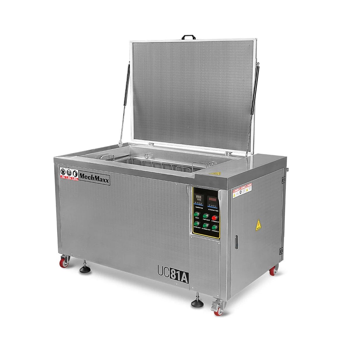 MechMaxx 81 Gal / 308L Heavy Duty Industrial Ultrasonic Parts Washer, 28kHz 40 Transducers, Oil Skimmer, SS304 Tank, 10kW Heater, 208–240V 3 Phase Power