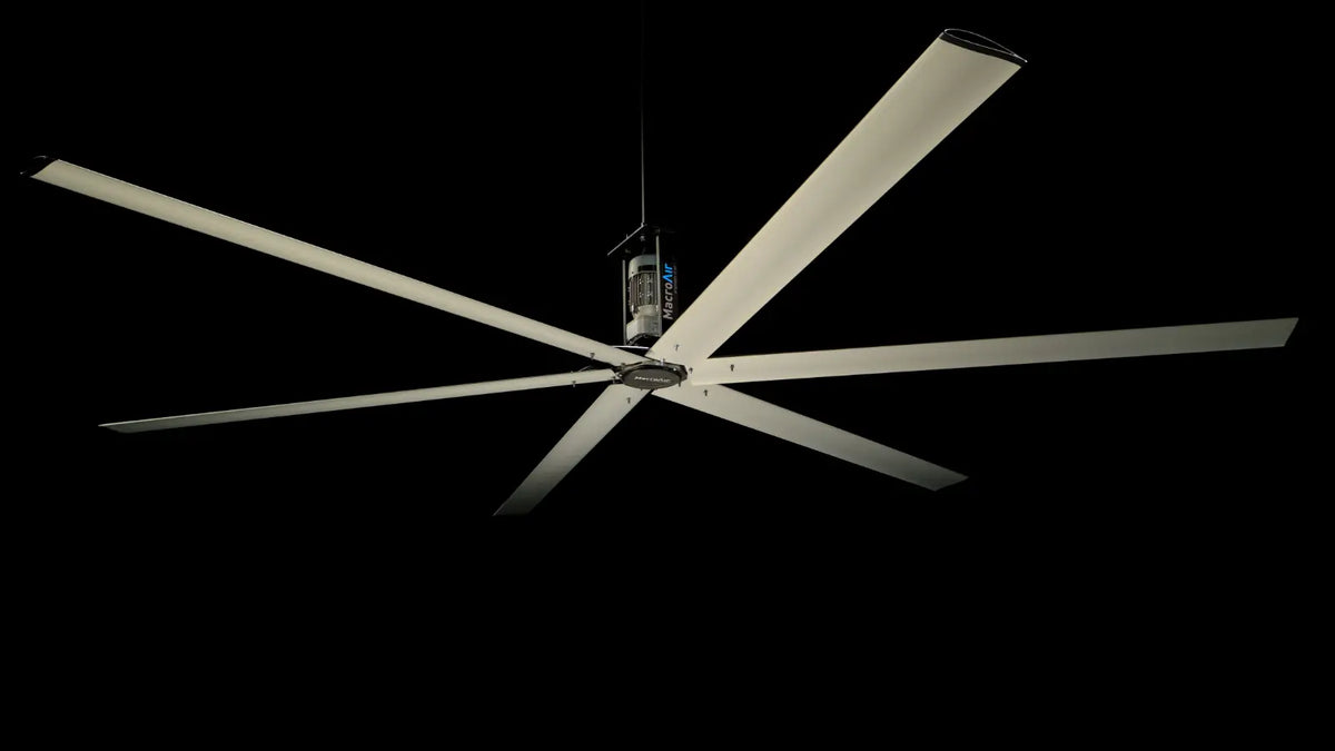 MacroAir AirLite shop ceiling fan silver