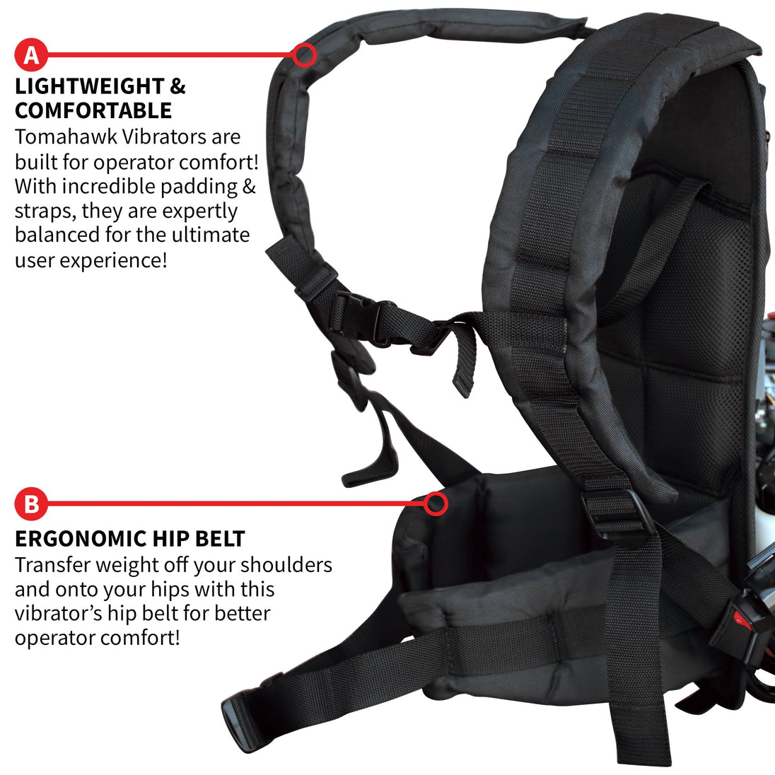 2HP Honda Concrete Vibrator with Flex Shaft Cable Whip Backpack - view 8