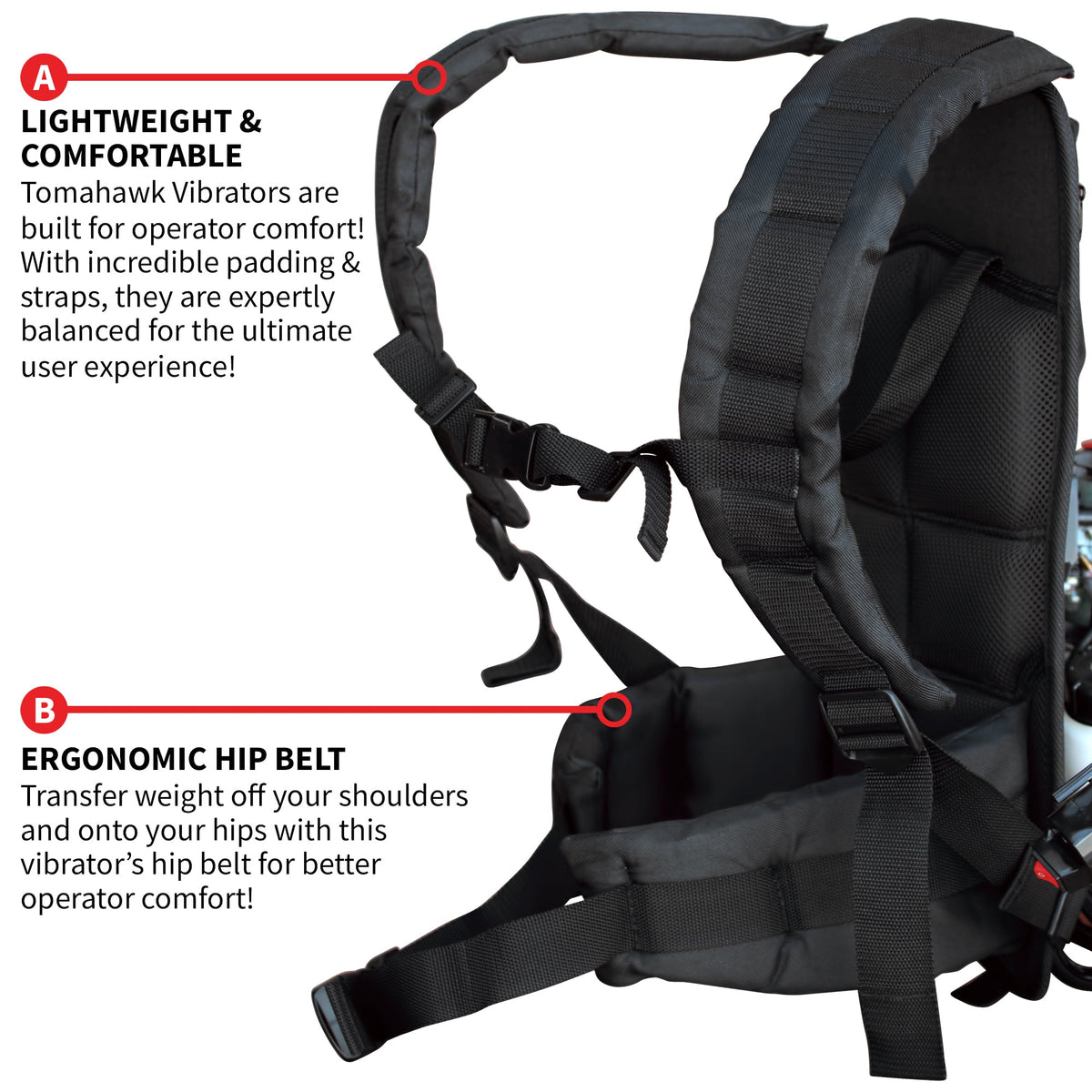 2HP Honda Concrete Vibrator with Flex Shaft Cable Whip Backpack - view 8