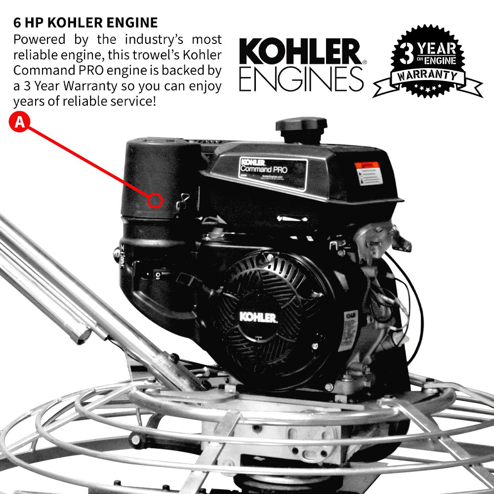 36" Concrete Power Trowel 6HP Kohler Float Pan Screed Edge Cement Finishing Tool - view 5