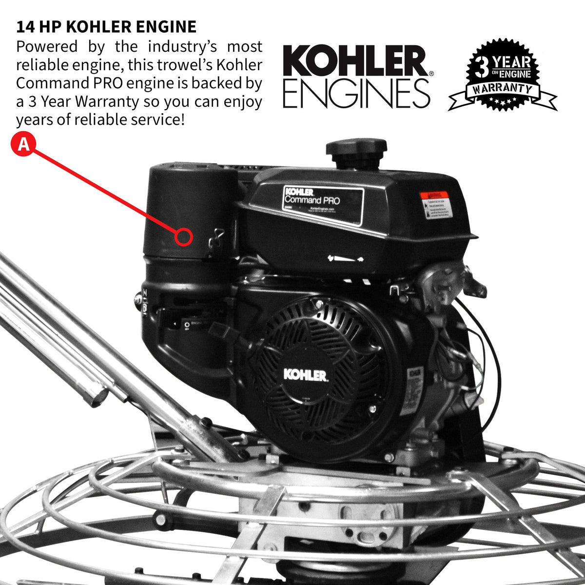 46" Concrete Power Trowel 14HP Kohler Float Pan Screed Edge Cement Finishing Tool - view 5