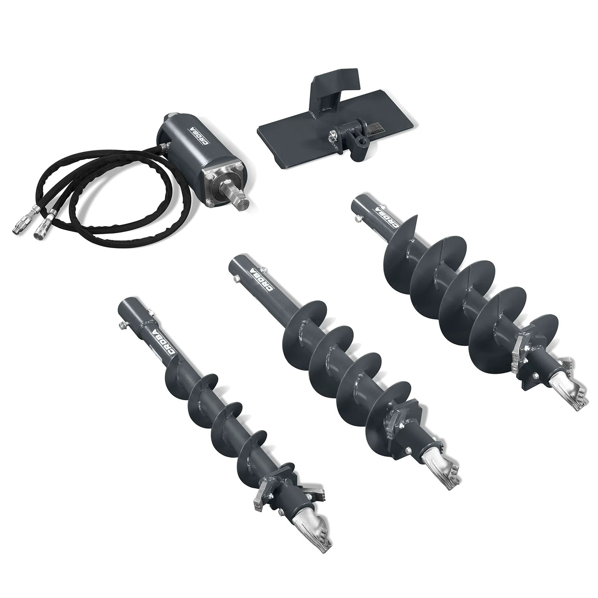 MechMaxx Drive Auger — 6", 9", 12" Bits, Mini Skid Steer Attachment