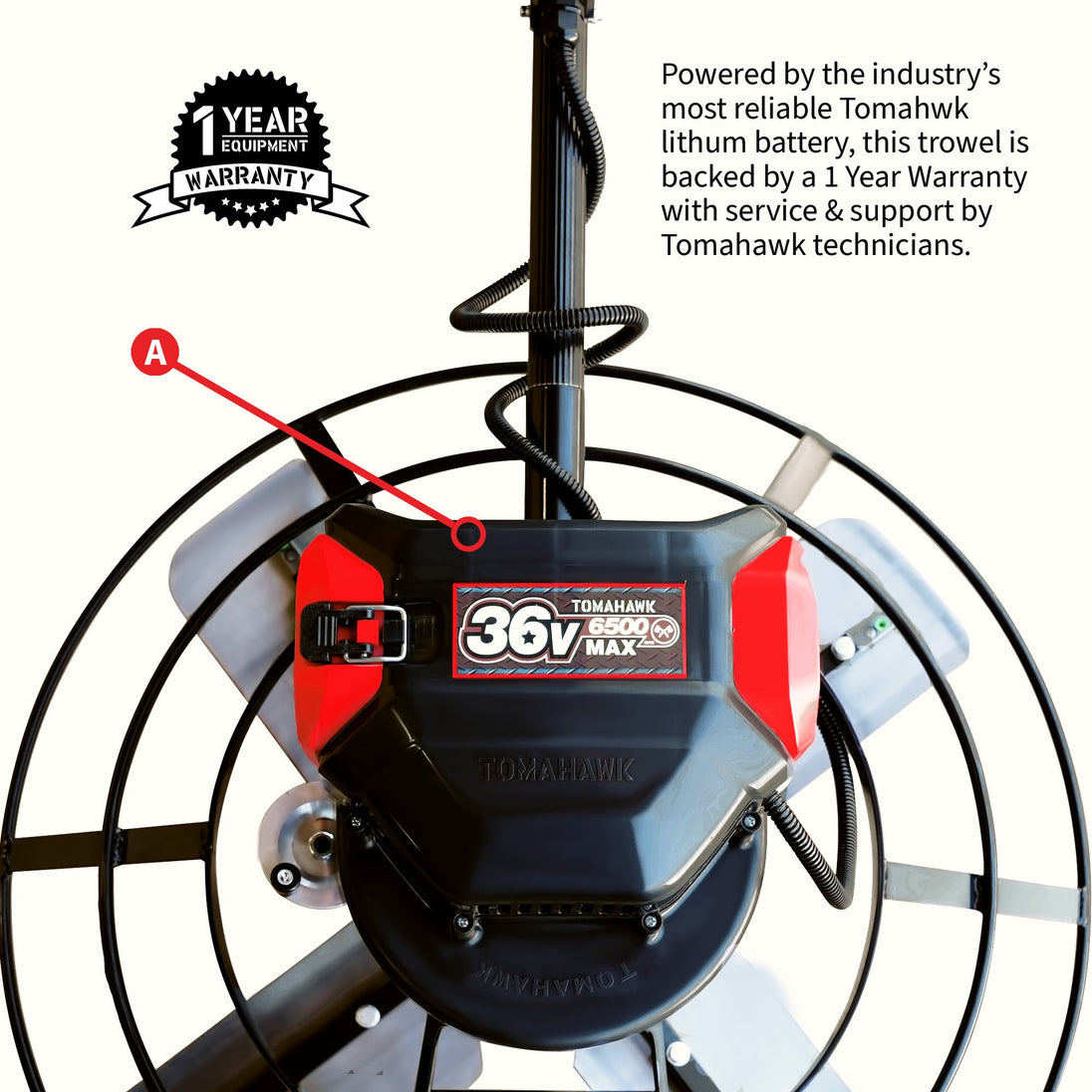 30" Battery-Powered Portable Power Trowel with 18ft Bull Float Handle - view 6