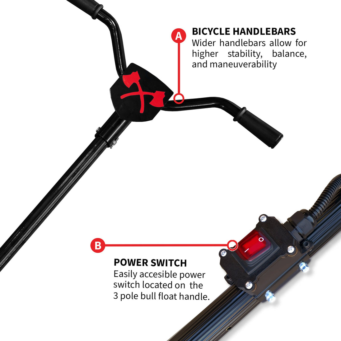 30" Battery-Powered Portable Power Trowel with 18ft Bull Float Handle - view 8