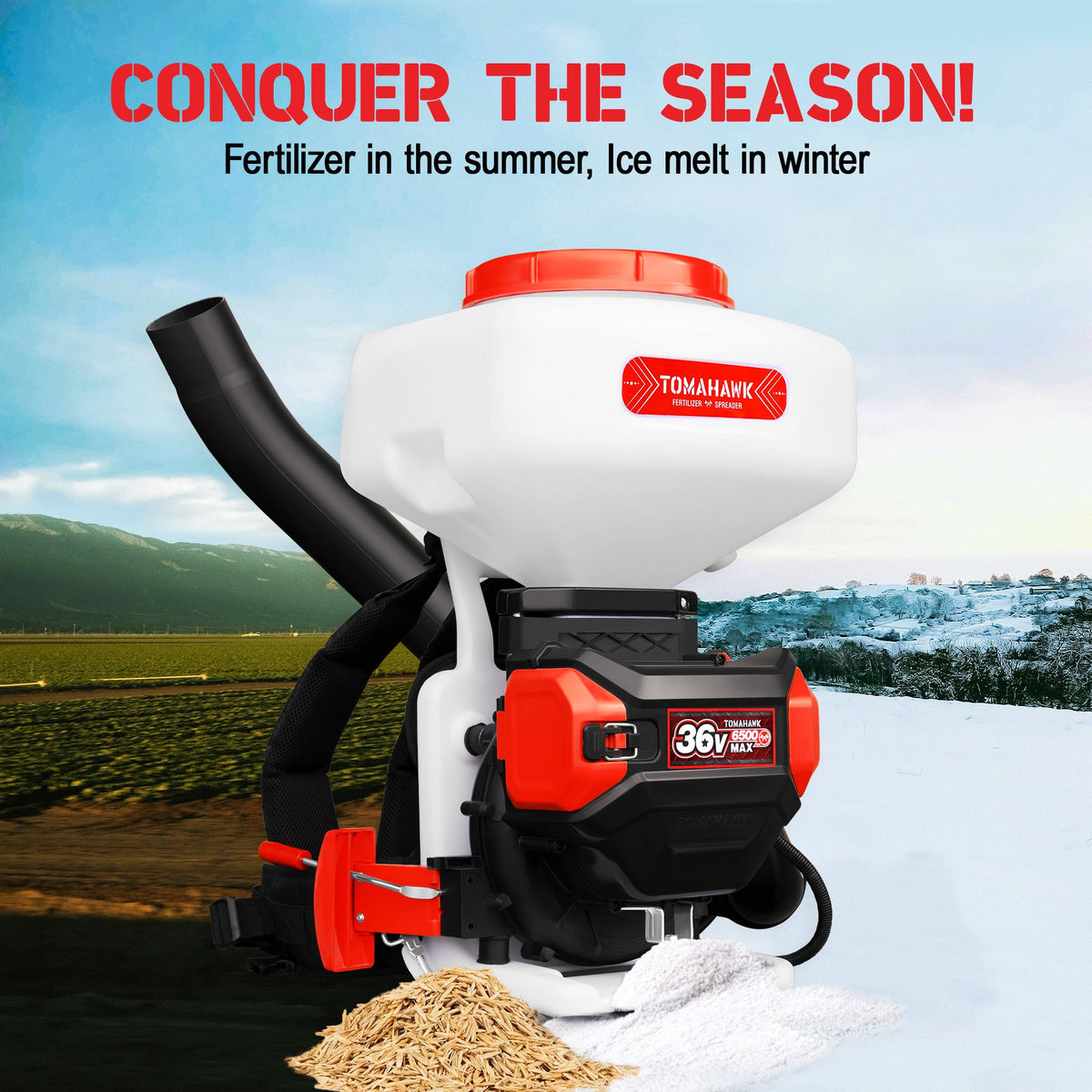 5 Gal Battery-Powered Fertilizer Spreader Broadcast Lawn Seed Ice Melt Salt - view 3