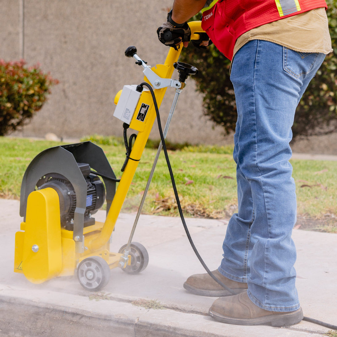 Electric 8” Concrete Scarifier Planer Grinder for Sidewalk Trip Hazard Repair, Traffic Line Removal - view 13