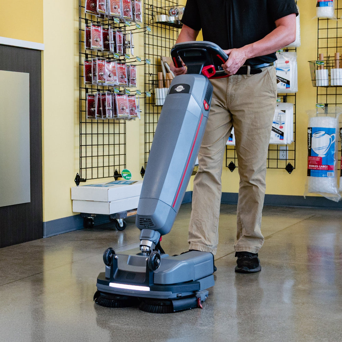 Tomahawk Electric Floor Scrubber Cleaner with 16” Power Mop Brushes Cordless Battery Powered - view 2