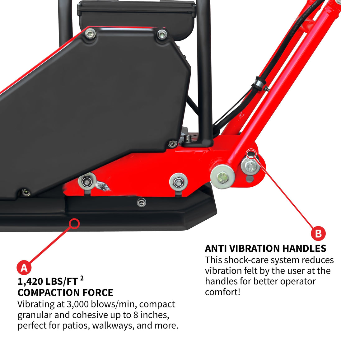 2 HP Electric Vibratory Plate Compactor Tamper for Gravel Soil Compaction - view 6