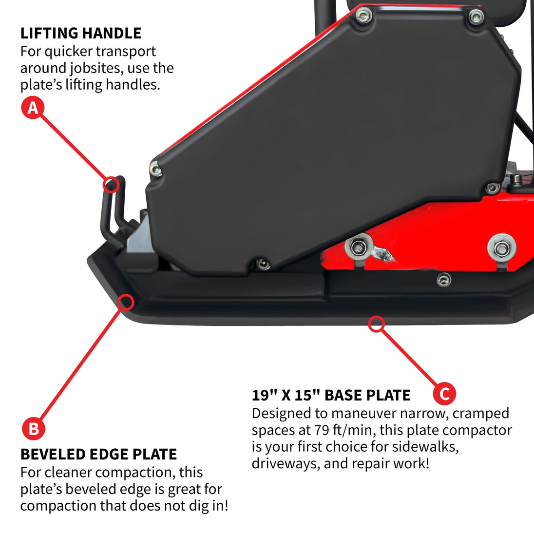 2 HP Electric Vibratory Plate Compactor Tamper for Gravel Soil Compaction - view 8