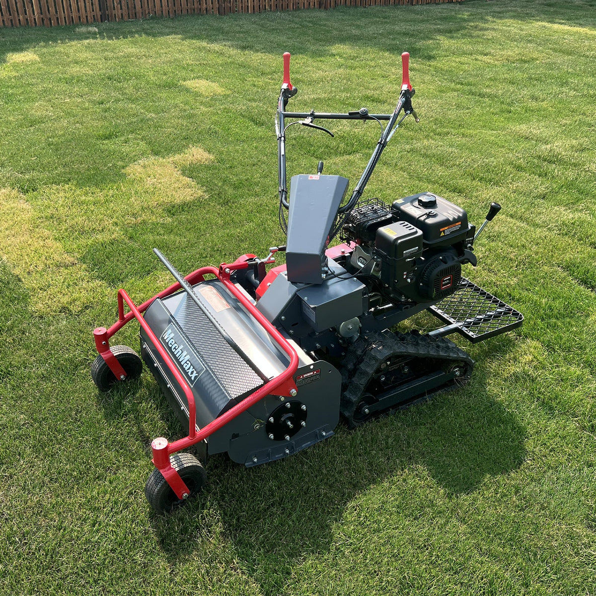 MechMaxx 27" Walk Behind Flail Mower, 10HP 302cc, Self-Propelled, Tracked, Electric Start, SFM27T - view 4