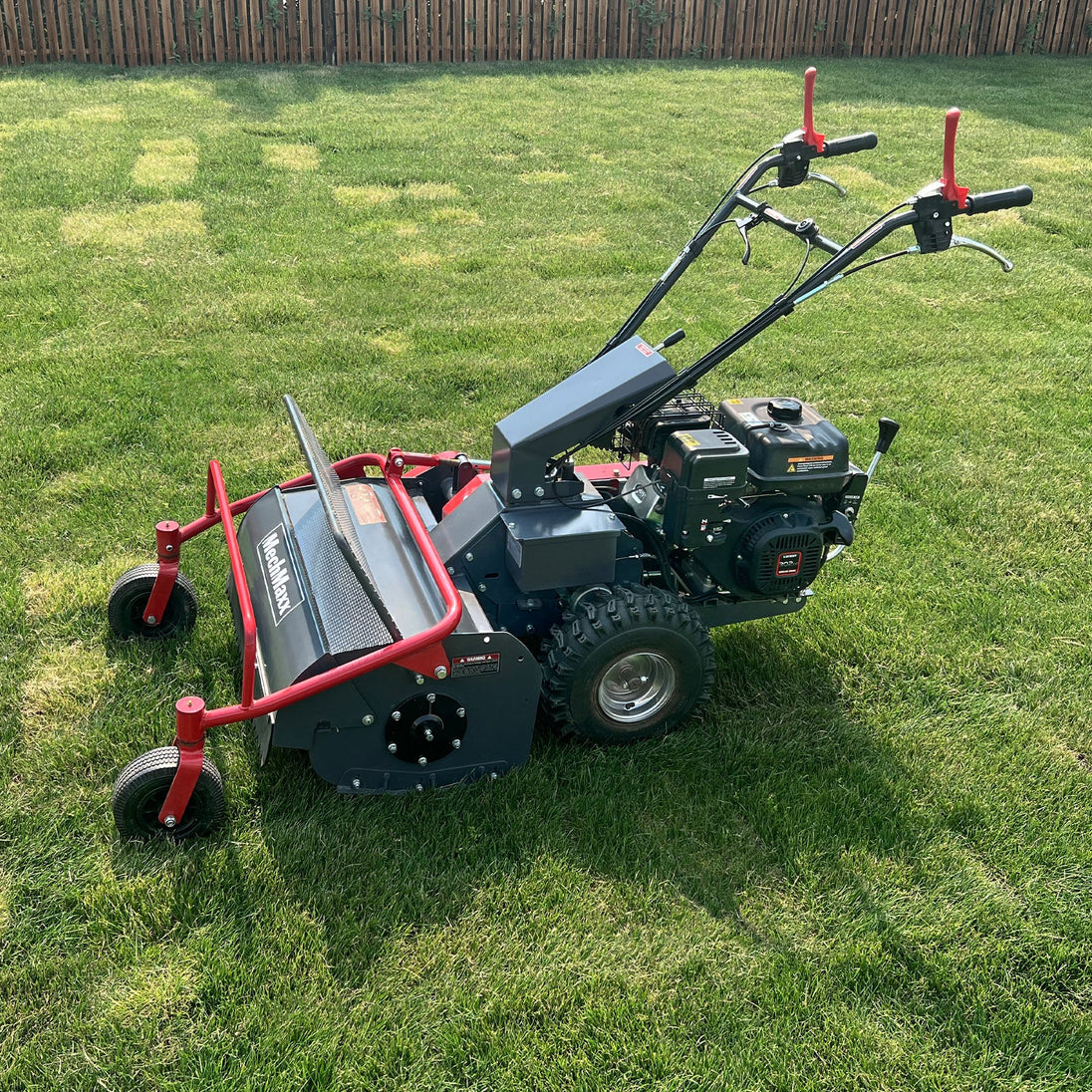 MechMaxx 27" Walk Behind Flail Mower, 10HP 302cc, Self-Propelled, Wheeled, Electric Start, SFM27W - view 6