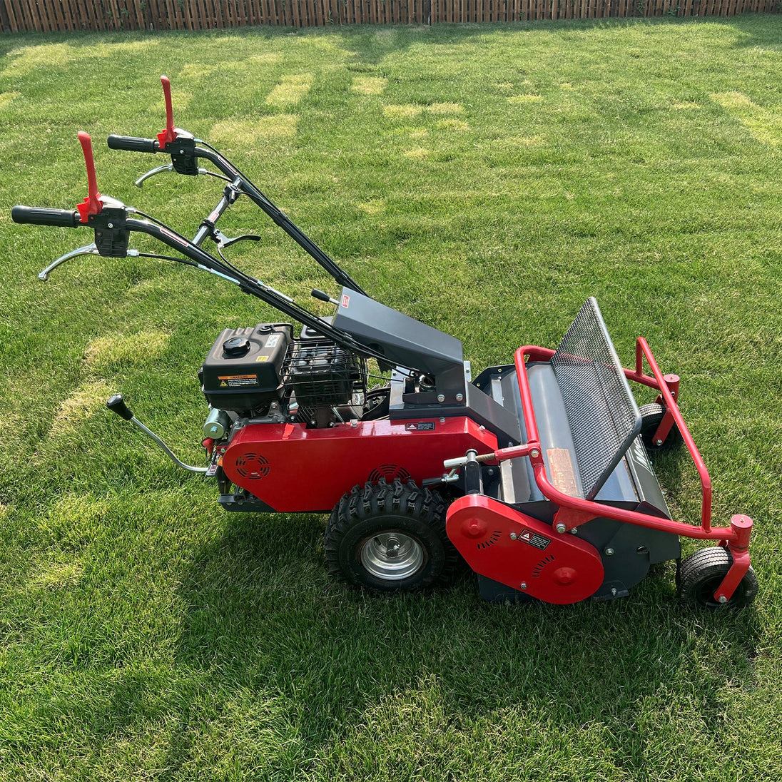 MechMaxx 27" Walk Behind Flail Mower, 10HP 302cc, Self-Propelled, Wheeled, Electric Start, SFM27W - view 5