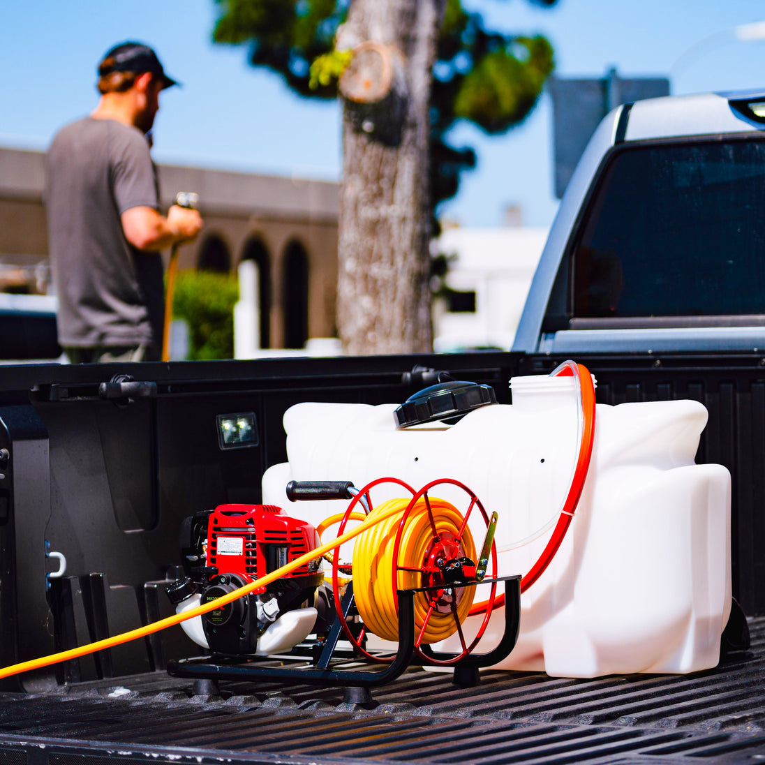 1.6HP Skid Sprayer Barrel Mount Only with Honda GX35 100ft Hose and 500 PSI Pump for Pest Control - view 3