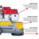 10" Honda Concrete Floor Grinder 10HP GXV390 Motor for Smoothing, Floor Prep, Coatings - view 8