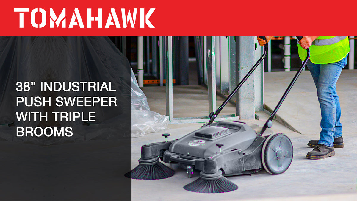 Commercial 38" Push Sweeper with Triple Power Brooms - view 3