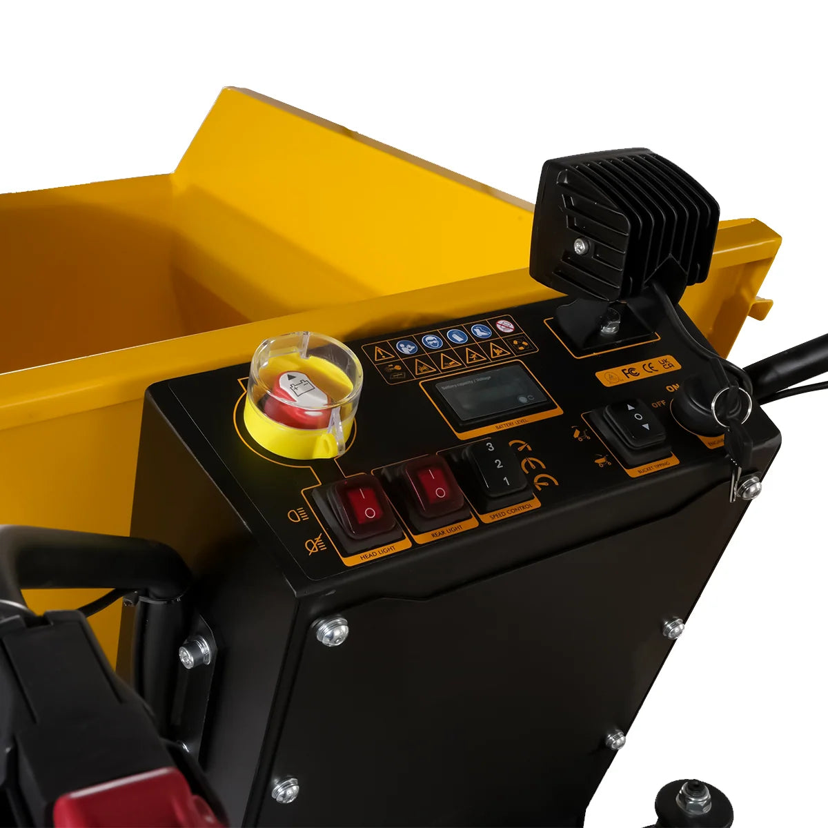 MechMaxx 1100lb Loading 1000W DC Motor 48V Battery Powered Hydraulic Tipping Dump Cart, EH50 - view 3