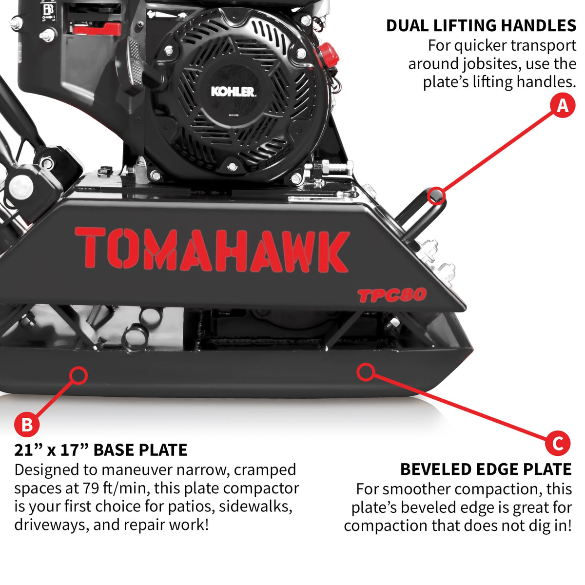 Vibratory Plate Compactor Tamper with Kohler Engine for Dirt Gravel Soil Compaction - view 9