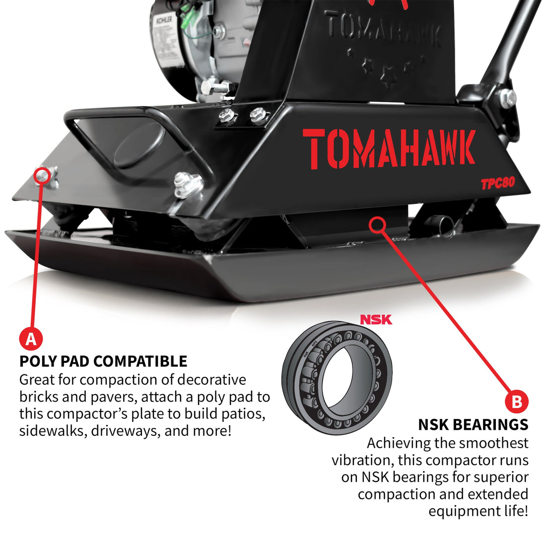 Vibratory Plate Compactor Tamper with Kohler Engine for Dirt Gravel Soil Compaction - view 8