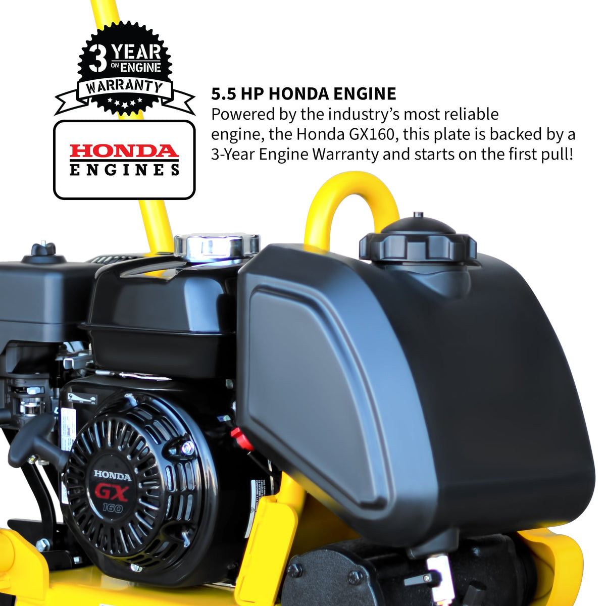 5.5 HP Honda Vibratory Plate Compactor 23x17" for Soil Asphalt Paver Compaction - view 5