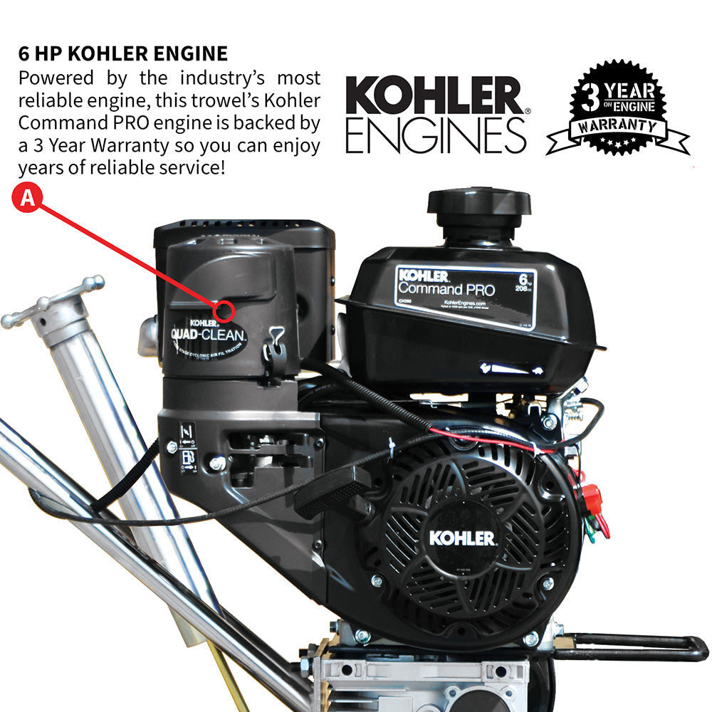 24" Concrete Power Trowel Edger 6HP Kohler Float Pan Blade Screed Finishing Tool - view 6