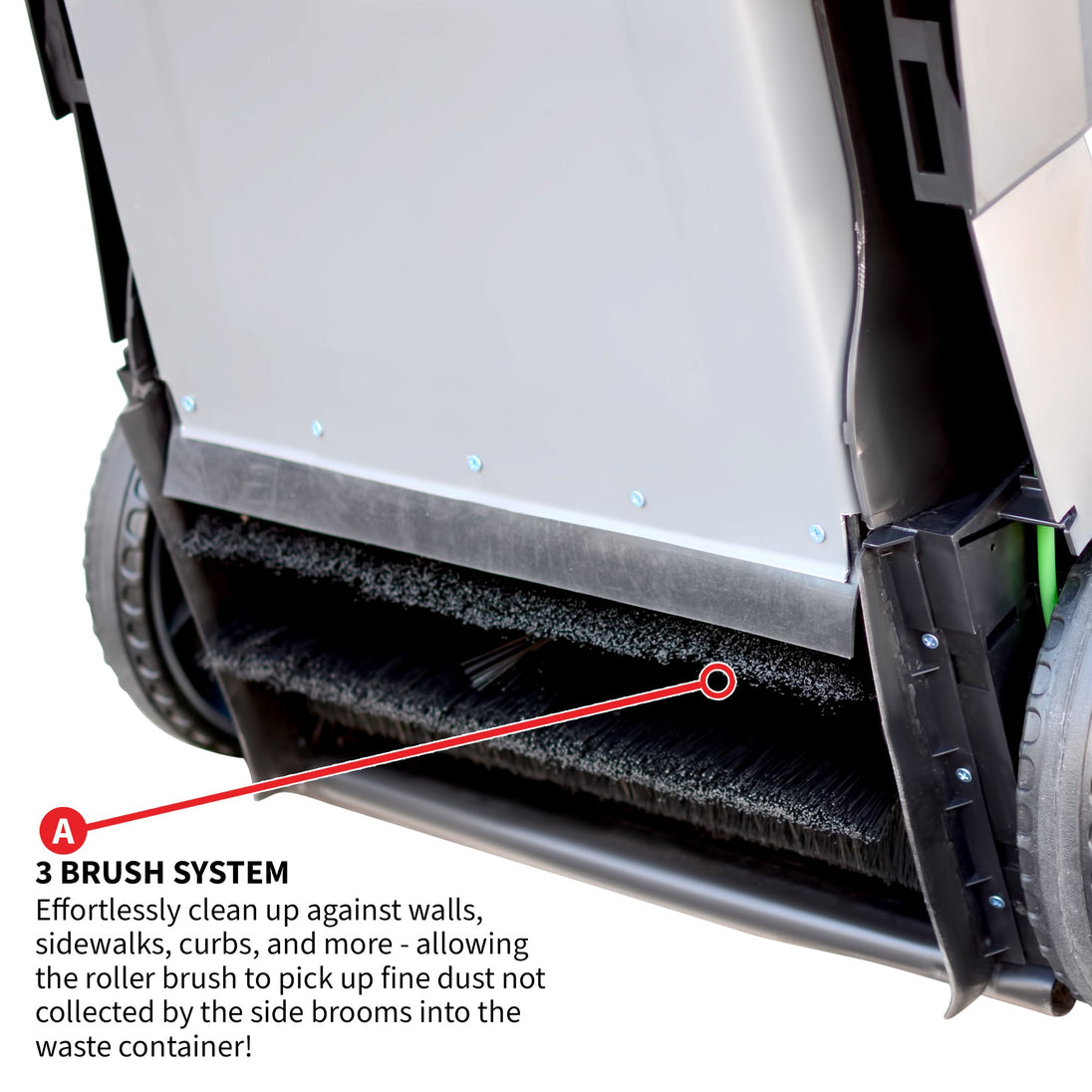 Commercial 38" Push Sweeper with Triple Power Brooms - view 9