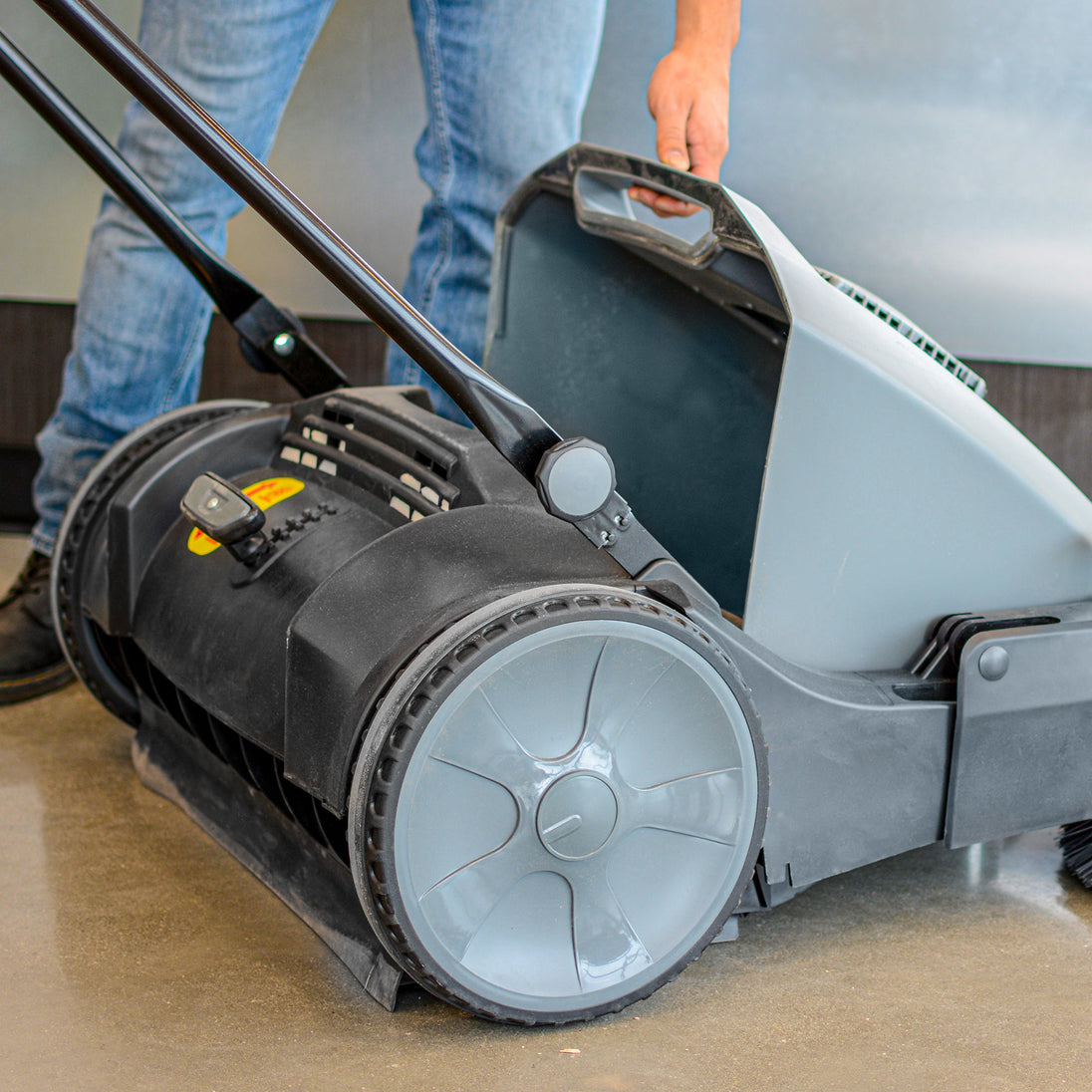Commercial 38" Push Sweeper with Triple Power Brooms - view 12