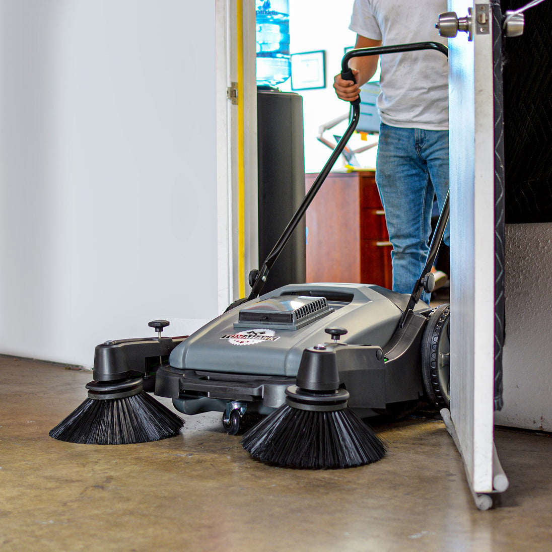 Commercial 38" Push Sweeper with Triple Power Brooms - view 14