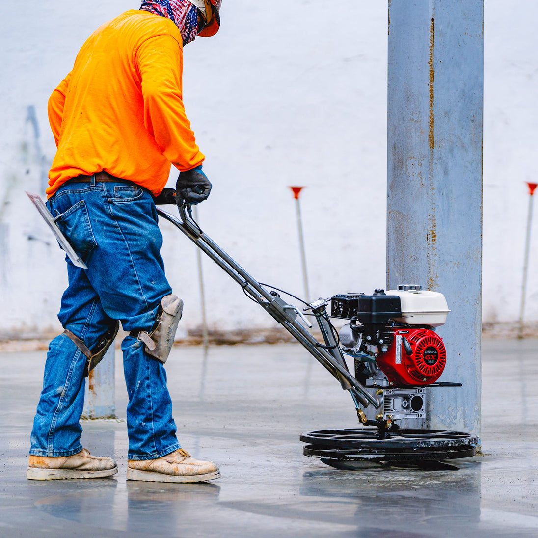 24" Concrete Power Trowel Edger 5.5HP Honda Float Pan Blade Screed Finishing Tool - view 2