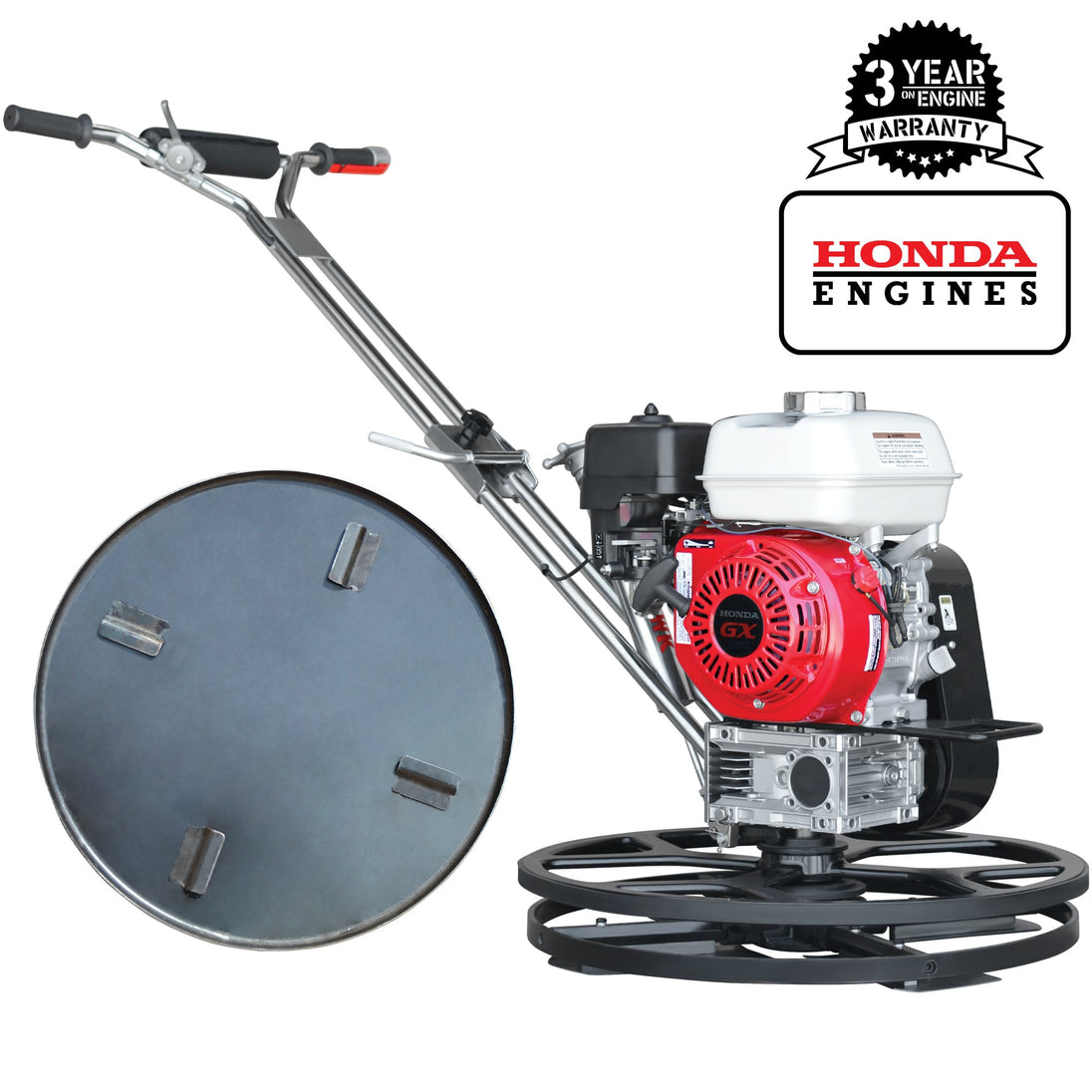 24" Concrete Power Trowel Edger 5.5HP Honda Float Pan Blade Screed Finishing Tool - view 8