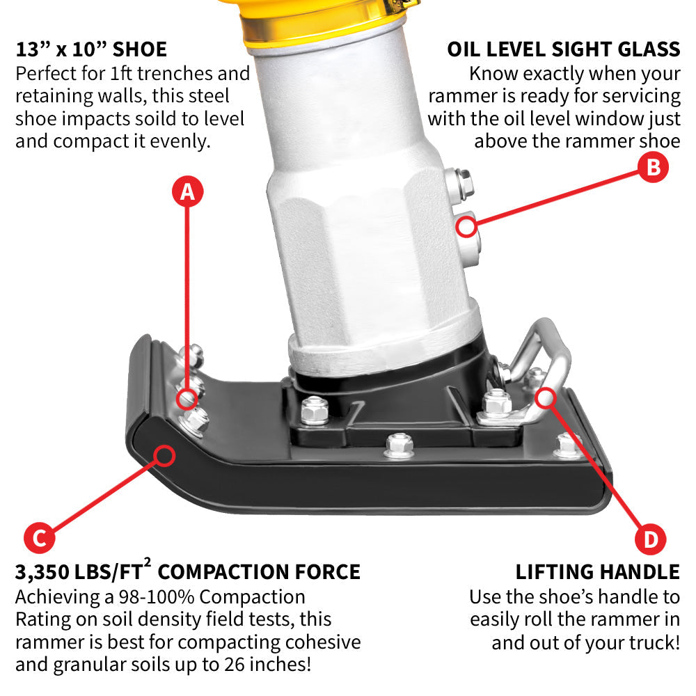 3 HP Honda Vibratory Rammer Tamper with Honda GX100 Engine 3350 lbs/ft - view 8