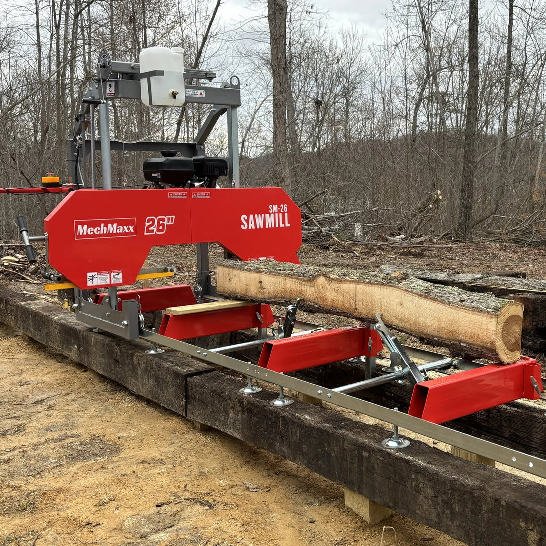 MechMaxx 26" Portable Sawmill — 459cc 15HP E-Start, SM-26