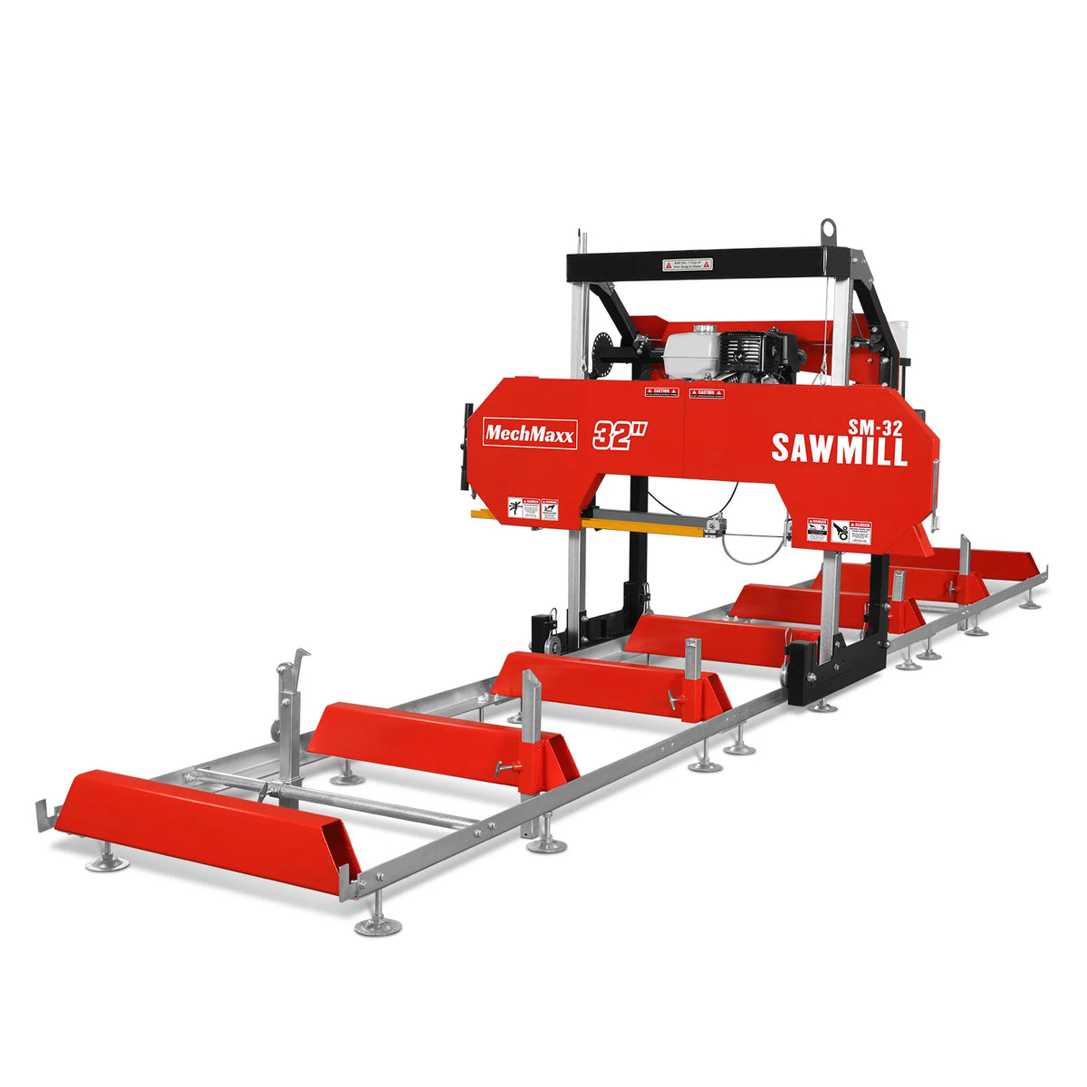 MechMaxx 32" Portable Sawmill (5 x Blades Included), HONDA GX390 389cc E-Start Gasoline Engine, 26.5" Board Width, 20' Track Length (13' Track Length + 6.4' Track Extension Included) , SM-32 - view 2