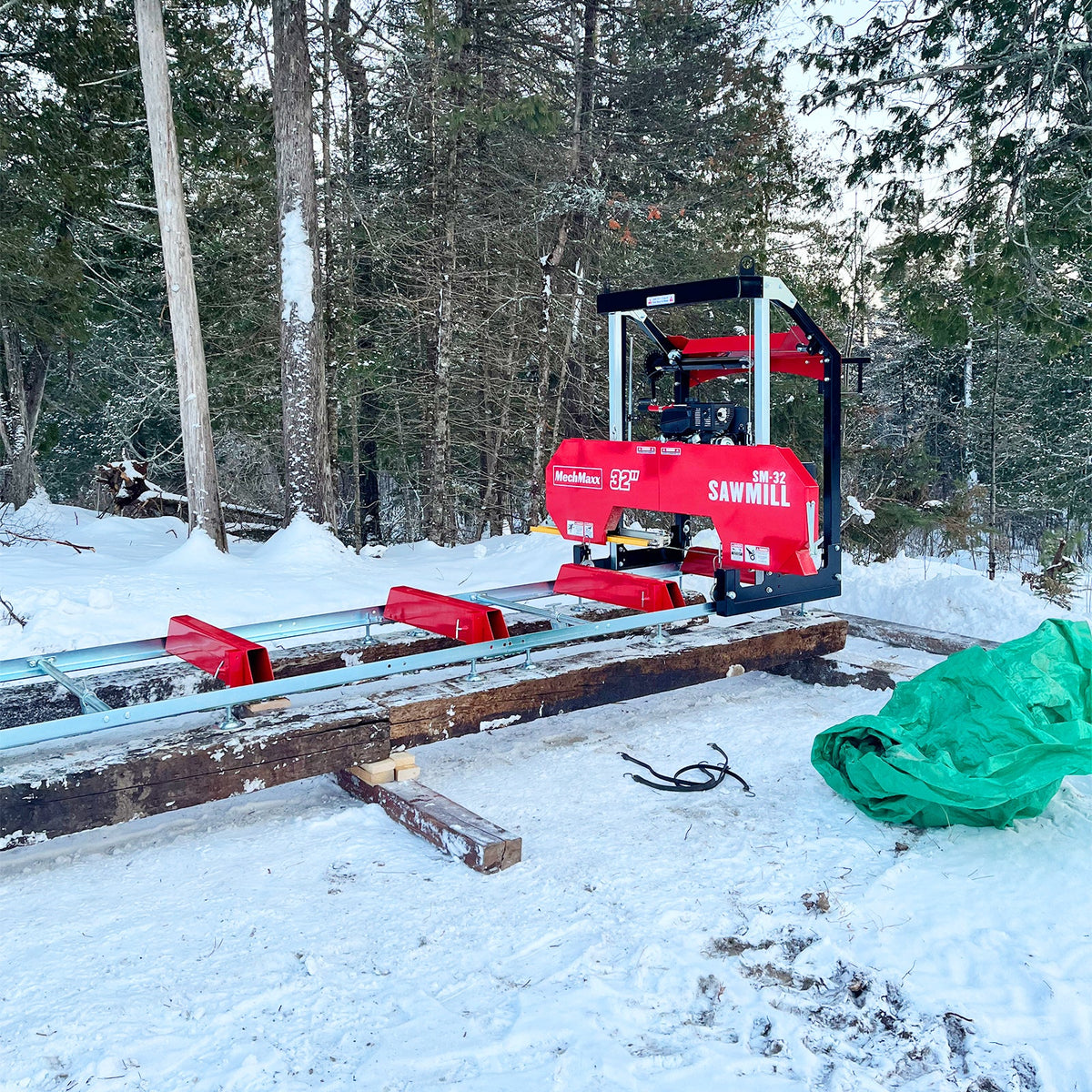 MechMaxx 32" Portable Sawmill — 459cc 15HP E-Start, SM-32