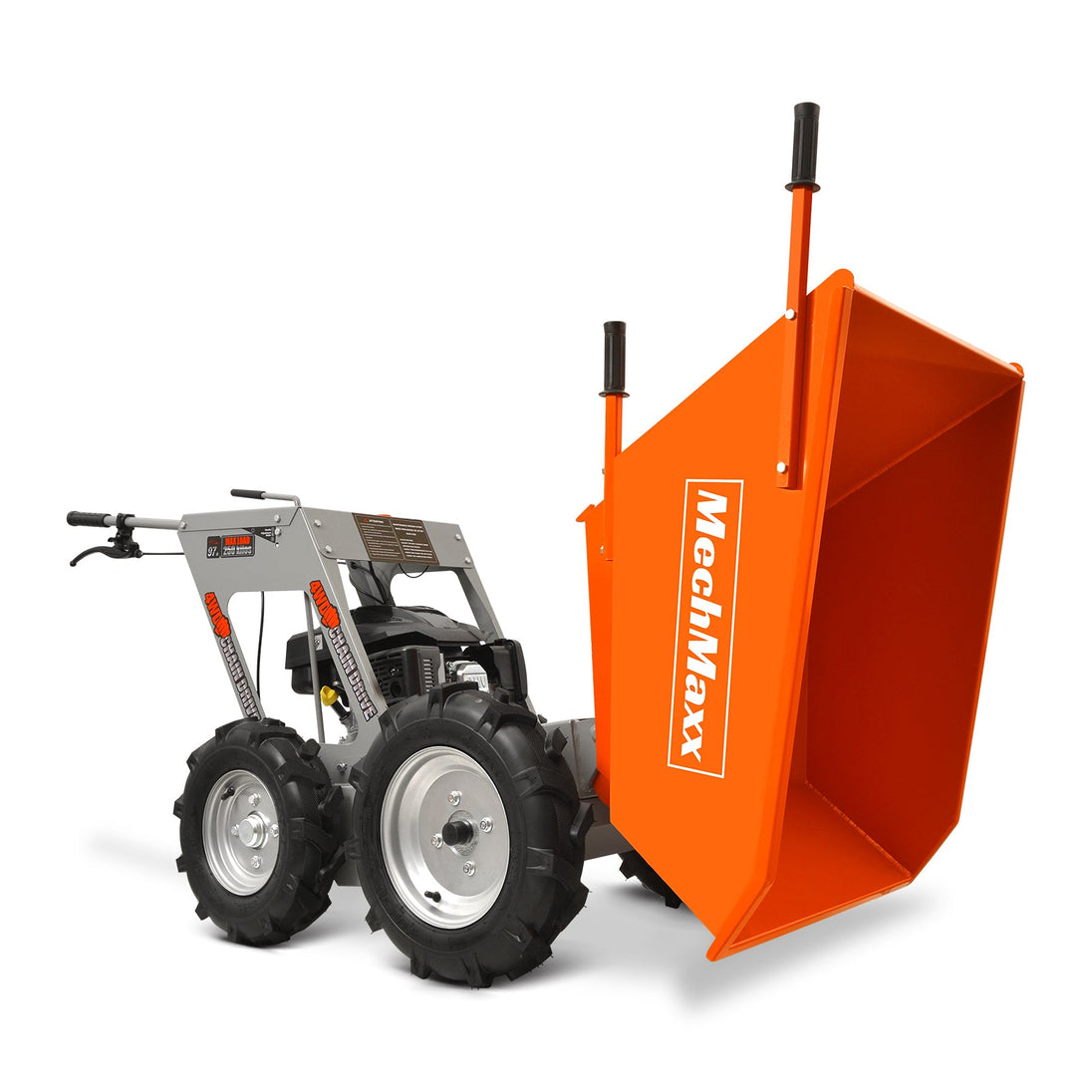 MechMaxx 660lbs Capacity 6.5HP Gas Powered Wheelbarrow Cart T25 4F+1R Gearbox , T25 - view 4